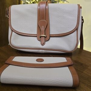 Dooney & Bourke All Weather Equestrian Crossbody Bag & Wallet in Bone And Tan